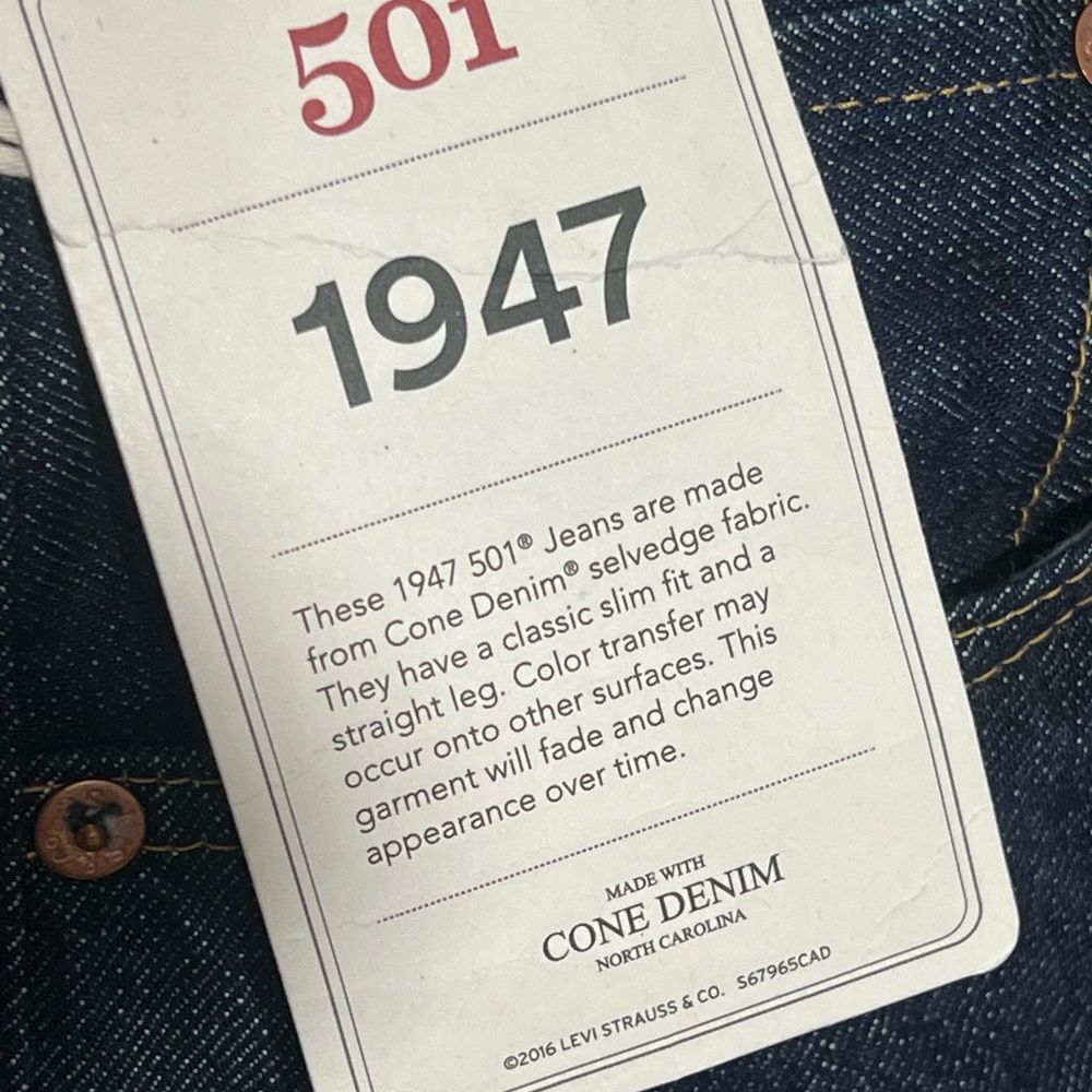 Levi's Vintage Clothing
1947 501 ORIGINAL FIT SELVEDGE JEANS Reproduction 28x32 - Picture 9 of 16